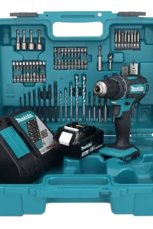 Makita DDF 482 RT1X1 Perceuse-visseuse sans fil 18 V 62 Nm + 1x Batterie 5,0 Ah + Chargeur + kit d'accessoires - 74 pièces + Mallette Nouvel Arrivage
