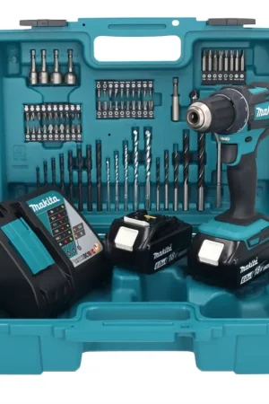 Makita DDF 482 RGX1 Perceuse-visseuse sans fil 18 V 62 Nm + 2x Batteries 6,0 Ah + Chargeur + kit d'accessoires - 74 pièces + Mallette Authentique