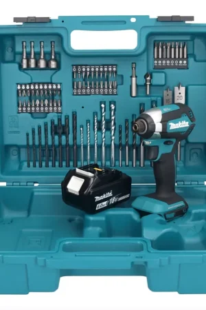 Dernière Chance Makita DTD 153 G1X1 clé à chocs sans fil 18 V 170 Nm 1/4" sans balais + 1x batterie 6,0 Ah + jeu d'accessoires 74 pièces + mallette - sans chargeur