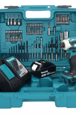 Makita DTD 171 RF1X1 clé à chocs sans fil 18 V 180 Nm 1/4" sans balais + 1 batterie 3,0 Ah + chargeur + jeu d'accessoires 74 pièces + mallette Petit Prix