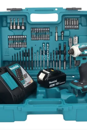 Offre Exclusive Makita DTD 171 RG1X1 clé à chocs sans fil 18 V 180 Nm 1/4" sans balais + 1 batterie 6,0 Ah + chargeur + jeu d'accessoires 74 pièces + mallette