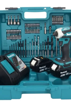 Makita DTD 171 RGX1 clé à chocs sans fil 18 V 180 Nm 1/4" sans balais + 2 batteries 6,0 Ah + chargeur + jeu d'accessoires 74 pièces + mallette Réduction
