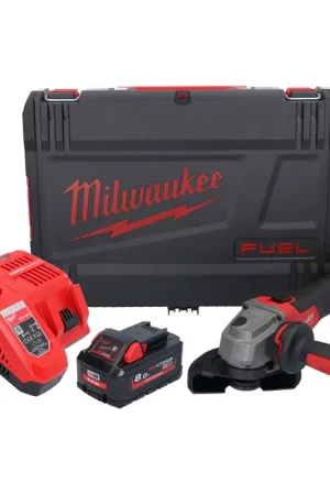 Meuleuse d'angle sur batterie Milwaukee M18 FSAG125X-801X 18 V 125 mm sans balais + 1x batterie 8,0 Ah + chargeur + boîtier HD Offre Du Jour