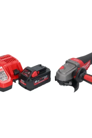 Meuleuse d'angle sur batterie Milwaukee M18 CAG115XPDB-801 18 V 115 mm sans balais + 1x batterie 8,0 Ah + chargeur Promotion Saisonnière
