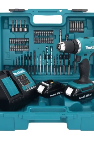Makita DDF 453 SYX1 perceuse-visseuse sans fil 18 V 42 Nm + 2x batteries 1,5 Ah + chargeur + jeu d'accessoires 74 pièces + mallette Commander Maintenant