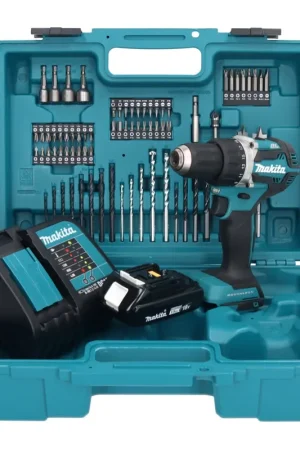 Prix Réduit Makita DDF 484 SY1X1 perceuse-visseuse sans fil 18 V 54 Nm + 1x batterie 1,5 Ah + chargeur + jeu d'accessoires 74 pièces + mallette