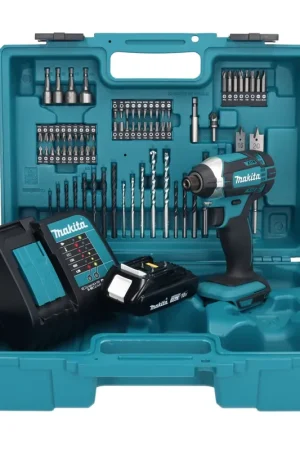 Quantité Limitée Makita DTD 152 SY1X1 clé à chocs sans fil 18 V 165 Nm 1/4" + 1x batterie 1,5 Ah + chargeur + jeu d'accessoires 74 pièces + mallette