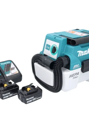 Bon Marché Makita DVC 750 LRF Aspirateur Souffleur sans fil LXT 67mbar 7,5l 18V Brushless + 2x Batteries 3,0Ah + Chargeur