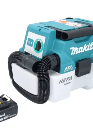 Makita DVC 750 LG1 7,5l Aspirateur Souffleur sans fil LXT 67mbar 7,5l 18V Brushless + 1x Batterie 6,0Ah - sans chargeur Prix Bas