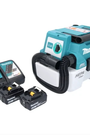 Makita DVC 750 LRG Aspirateur Souffleur sans fil LXT 67mbar 18V 07,5l Brushless + 2x Batteries 6,0Ah + Chargeur Vente Flash