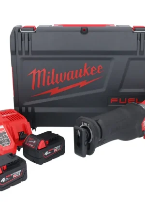 Batterie Milwaukee M18 ONEFSZ-402X Scie sabre Recipro 18 V brushless + 2x batteries 4,0 Ah + chargeur + boîtier HD Satisfait Ou Remboursé