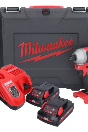 Remise Milwaukee M18 CBLID-302C clé à chocs sans fil 18 V 180 Nm 1/4'' sans balais + 2x batterie 3,0 Ah + chargeur + Coffret