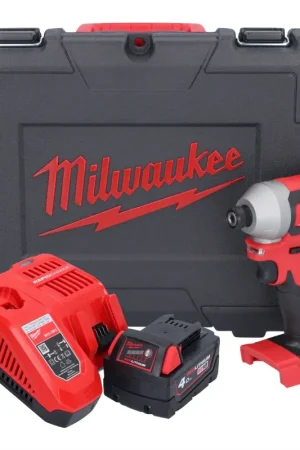 Clé à chocs sans fil Milwaukee M18 CBLID-401C 18 V 180 Nm 1/4" brushless + 1x batterie 4,0 Ah + chargeur + coffret Certifié