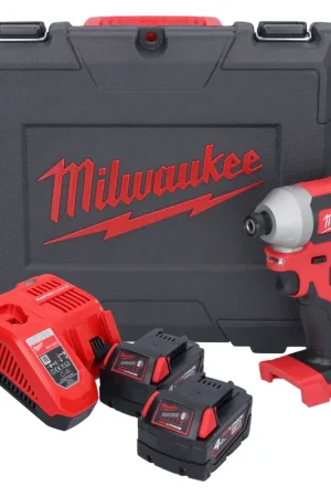 Clé à chocs sans fil Milwaukee M18 CBLID-402C 18 V 180 Nm 1/4" brushless + 2x batterie 4,0 Ah + chargeur + coffret (4933464534) Achat Immédiat