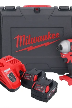 Top Vente Clé à chocs sans fil Milwaukee M18 CBLID-602C 18 V 180 Nm 1/4" brushless + 2x batteries 6,0 Ah + chargeur + mallette