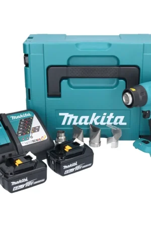 Prix Choc Makita DHG 181 RGJ Pistolet air chaud sans fil 18 V 150 - 550C + 2x batterie rechargeable 6,0 Ah + chargeur + Makpac