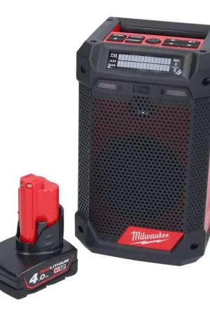 Milwaukee M12 RCDAB+-401 Radio chargeur DAB+ sans fil 12V + 1x Batterie 4,0Ah - sans chargeur Offre Limitée