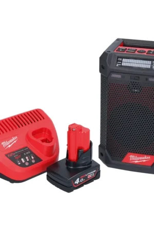 Prix Choc Milwaukee M12 RCDAB+-0 Batterie Radio DAB+ 12V + 1x Batterie 4.0Ah + Chargeur