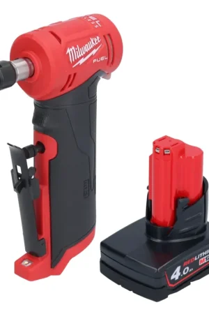 Petit Prix Milwaukee M12 FDGA-401 Meuleuse droite inclinée 12 V 6 / 8 mm Brushless + 1x batterie 4,0 Ah - sans chargeur