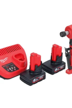 Nouveauté Meuleuse droite Milwaukee M12 FDGA-602 coudée 12 V 6/8 mm sans balais + 2x batterie 6,0 Ah + chargeur