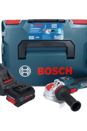 Bosch GWX 18V-15 SC Professional Meuleuse angulaire sans fil 18 V 125 mm BITURBO X-LOCK + 1x batterie ProCORE 8,0 Ah + chargeur + L-BOXX Seulement Aujourd'hui