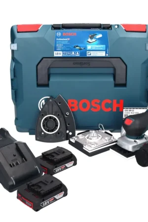 Promotion Bosch GSS 18V-13 Ponceuse vibrante sans fil 18 V + 2x batterie 2,0 Ah + chargeur + L-BOXX