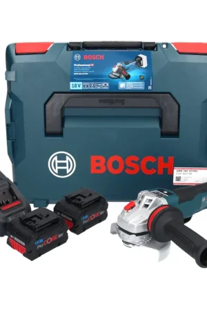 Bosch GWS 18V-10 PSC Professional Meuleuse angulaire sans fil 18 V 125 mm Brushless + 2x batterie ProCORE 8,0 Ah + chargeur + L-Boxx Réduction