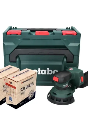 Affaire À Saisir Metabo SXA 18 LTX 125 BL Ponceuse orbitale sans fil 18 V 125 mm (600146840) sans balais + 2x Set d'abrasifs filet Toolbrothers SPIDER + metaBOX - sans batterie, sans chargeur