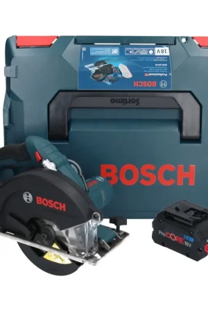 Meilleur Choix Bosch GKM 18V-50 Professional Scie circulaire portative métal sans fil 18 V 136 mm Brushless + 1x batterie ProCORE 8,0 Ah + L-Boxx - sans chargeur