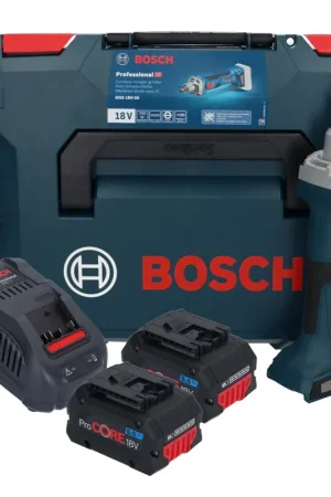 Bosch GGS 18V-20 Meuleuse droite sans fil 18 V Brushless + 2x batterie ProCORE 8,0 Ah + chargeur + L-BOXX Jusqu'à Épuisement Des Stocks
