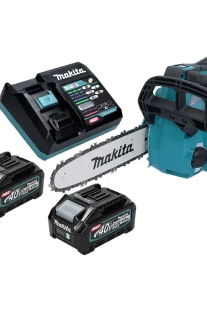 Haute Qualité Makita UC 002 GM201 Tronçonneuse à chaîne sans fil 40 V max. 25 cm 24,8 m/s Brushless + 2x batterie 4,0 Ah + chargeur