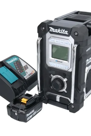 Bon Marché Makita DMR 108 RF1 Radio à batterie 10,8 V - 18 V Bluetooth IP64 + 1x batterie 3,0 Ah + chargeur