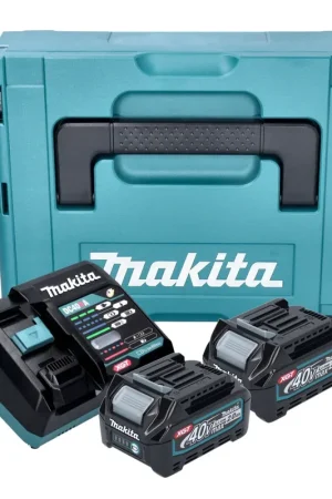 Prix Bas Kit source d'alimentation Makita (191V07-0) 2x batterie BL 4020 40 V max. 2,0 Ah XGT + chargeur DC 40 RA + Makpac.