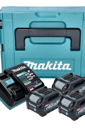Kit source d'alimentation Makita 3x batterie BL 4020 40 V max. 2,0 Ah XGT + chargeur DC 40 RA + Makpac Livraison Express