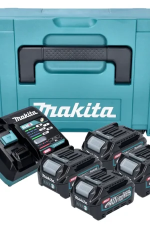 Kit source d'alimentation Makita 4x batterie BL 4020 40 V max. 2,0 Ah XGT + chargeur DC 40 RA + Makpac Retour Gratuit