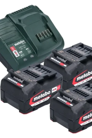 Metabo Basic Set 3x Batteries Li-Power 18 V 4,0 Ah + Chargeur Metabo SC 30 12 - 18 V Authentique