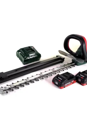 Metabo AHS 18-55 V Taille-haie sans fil 18 V 53 cm (600463800) + 2x Batteries 4,0 Ah + Chargeur Nouveauté