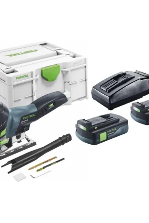 Prix Cassé Festool CARVEX PSC 420-Basic scie sauteuse alternative sans fil 18 V 120 mm Brushless + 2x batterie 3,0 Ah + chargeur + systainer