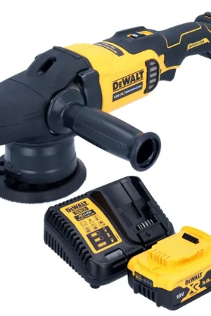 Top Vente Polisseuse excentrique à batterie DeWalt DCM 848 P1 18 V 125 mm sans balais + 1x batterie 5,0 Ah + chargeur