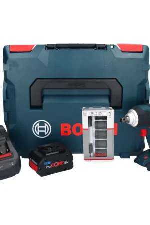 Bosch GDS 18V-300 Visseuse à choc sans fil 18 V 300 Nm 1/2'' Brushless + 1x batterie ProCORE 8,0 Ah + chargeur + 7 pcs. de douilles + L-Boxx Commander Vite