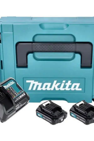 Makita Power Source Kit ( 197658-5 ) 2x BL 1021 B batterie 12 V max. 2,0 Ah CXT + DC 10 SB chargeur + Makpac Commander Maintenant