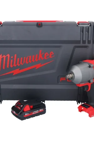 Petit Prix Clé à chocs sans fil Milwaukee M18 ONEFHIWF12-301X 18 V 1356 Nm 1/2" brushless + 1x batterie 3,0 Ah + boîtier HD - sans chargeur