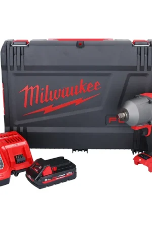 Clé à chocs sans fil Milwaukee M18 ONEFHIWF12-301X 18 V 1356 Nm 1/2" brushless + 1x batterie 3,0 Ah + chargeur + boîtier HD Paiement Sécurisé