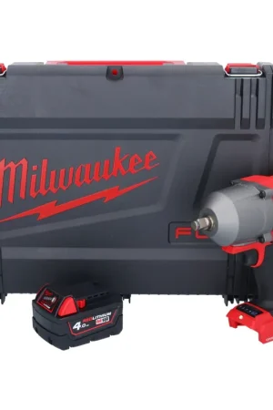 Clé à chocs sans fil Milwaukee M18 ONEFHIWF12-401X 18 V 1356 Nm 1/2" brushless + 1x batterie 4,0 Ah + boîtier HD - sans chargeur Réduction