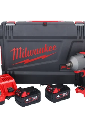 Clé à chocs sans fil Milwaukee M18 ONEFHIWF12-402X 18 V 1356 Nm 1/2" brushless + 2x batterie 4,0 Ah + chargeur + boîtier HD Promotion