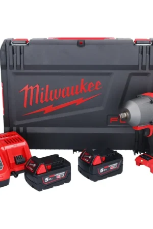 Retour Gratuit Clé à chocs sur batterie Milwaukee M18 ONEFHIWF12-502X 18 V 1356 Nm 1/2" brushless (4933459727) + 2x batterie 5,0 Ah + chargeur + boîtier HD