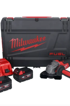 Nouvelle Collection Meuleuse d'angle sur batterie Milwaukee M18 FSAG115X-402X 18 V 115 mm sans balais + 2x batteries 4,0 Ah + chargeur