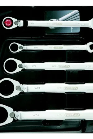 Bon Plan KS TOOLS Jeu de clés mixtes à cliquet réversible GEARplus, 5 pcs 5/16'-3/4' ( 503.4602 )