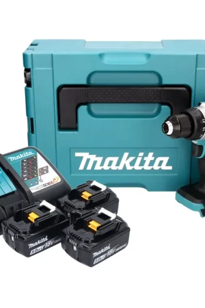 Maktia DDF 486 RT3J perceuse/visseuse sans fil 18 V 130 Nm Brushless + 3x batterie 5,0 Ah + chargeur + Makpac Produit De Marque