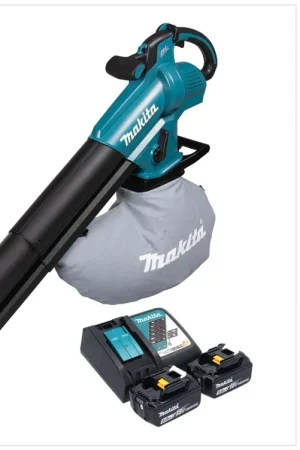 Haute Qualité Makita DUB 187 RT2 Souffleur et aspirateur de feuilles sans fil 18 V Brushless + 2x batterie 5,0 Ah + chargeur